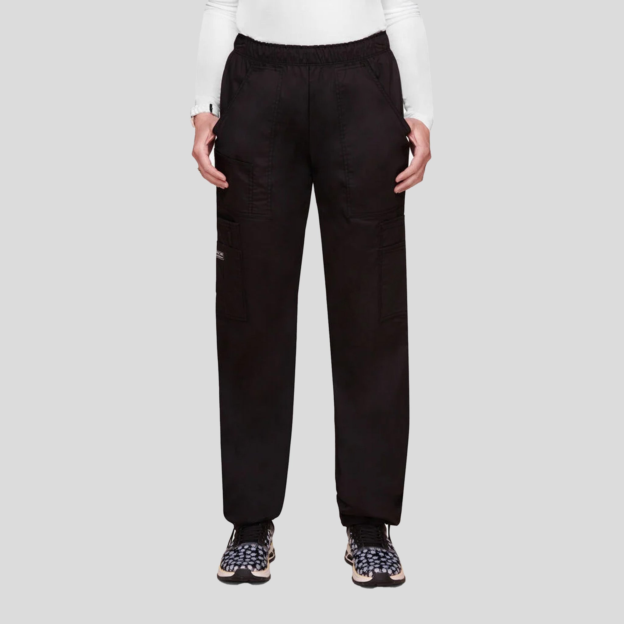 Elastic Waist Scrub Pant | Black