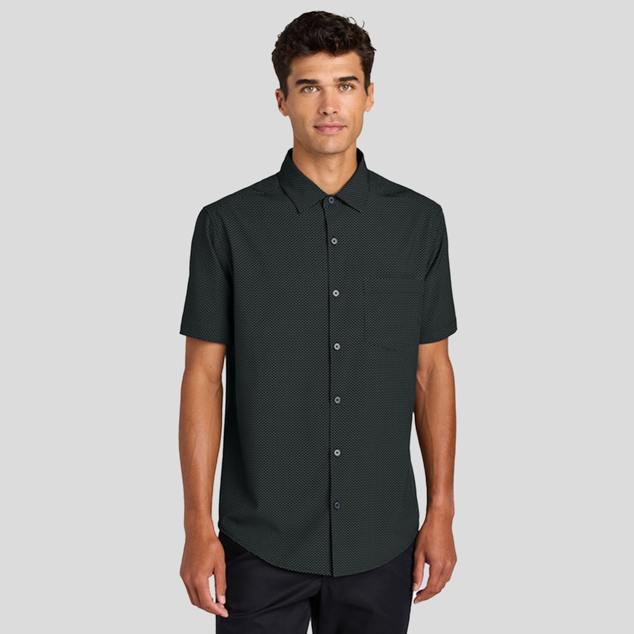 Short Sleeve UV Capital Tech Shirt | Deep Black Triangle Print