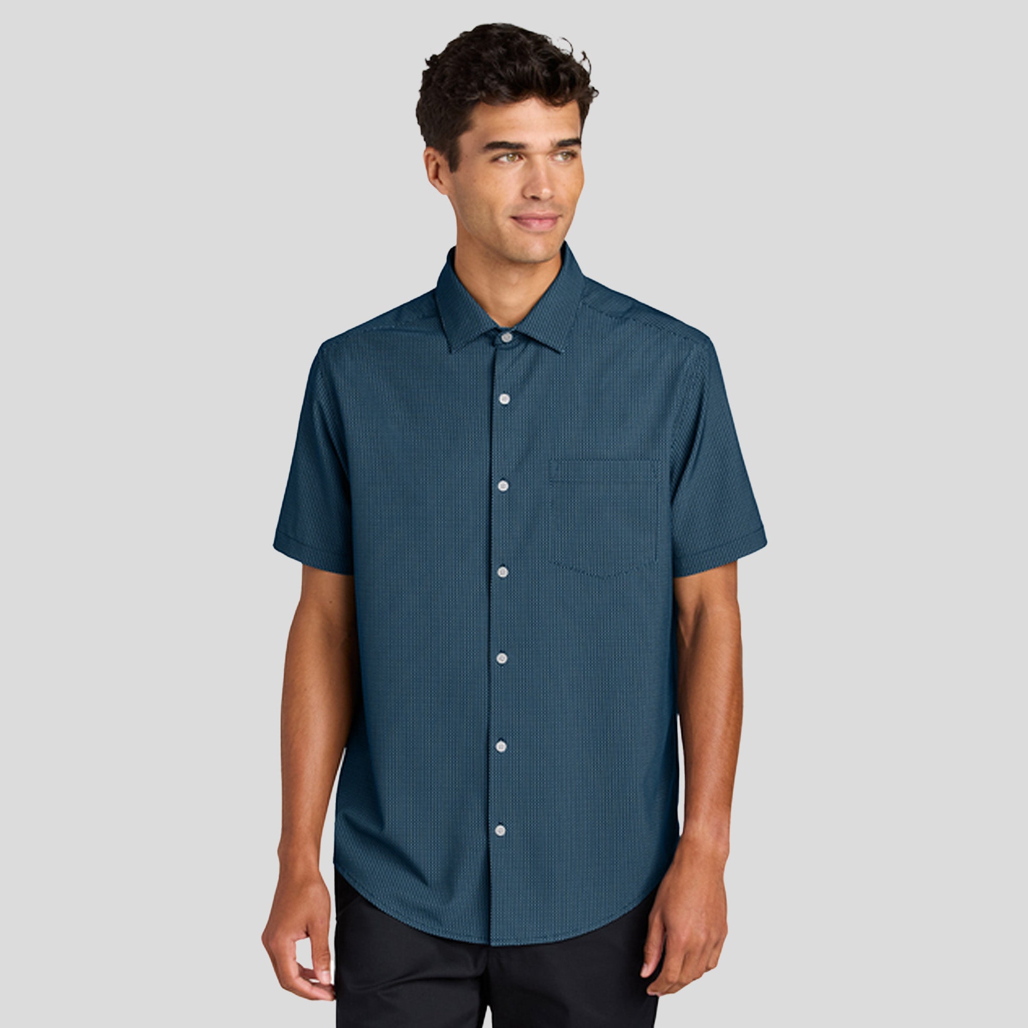 Short Sleeve UV Capital Tech Shirt | Night Navy Dash Print