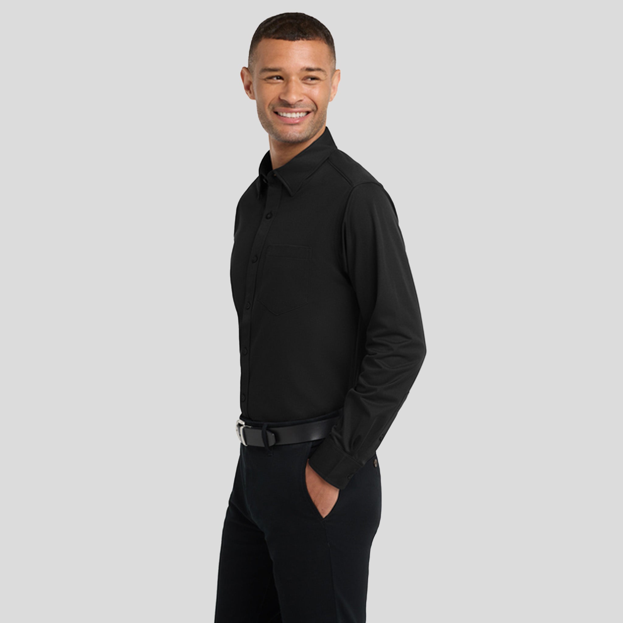Dimension Knit Dress Shirt | Black