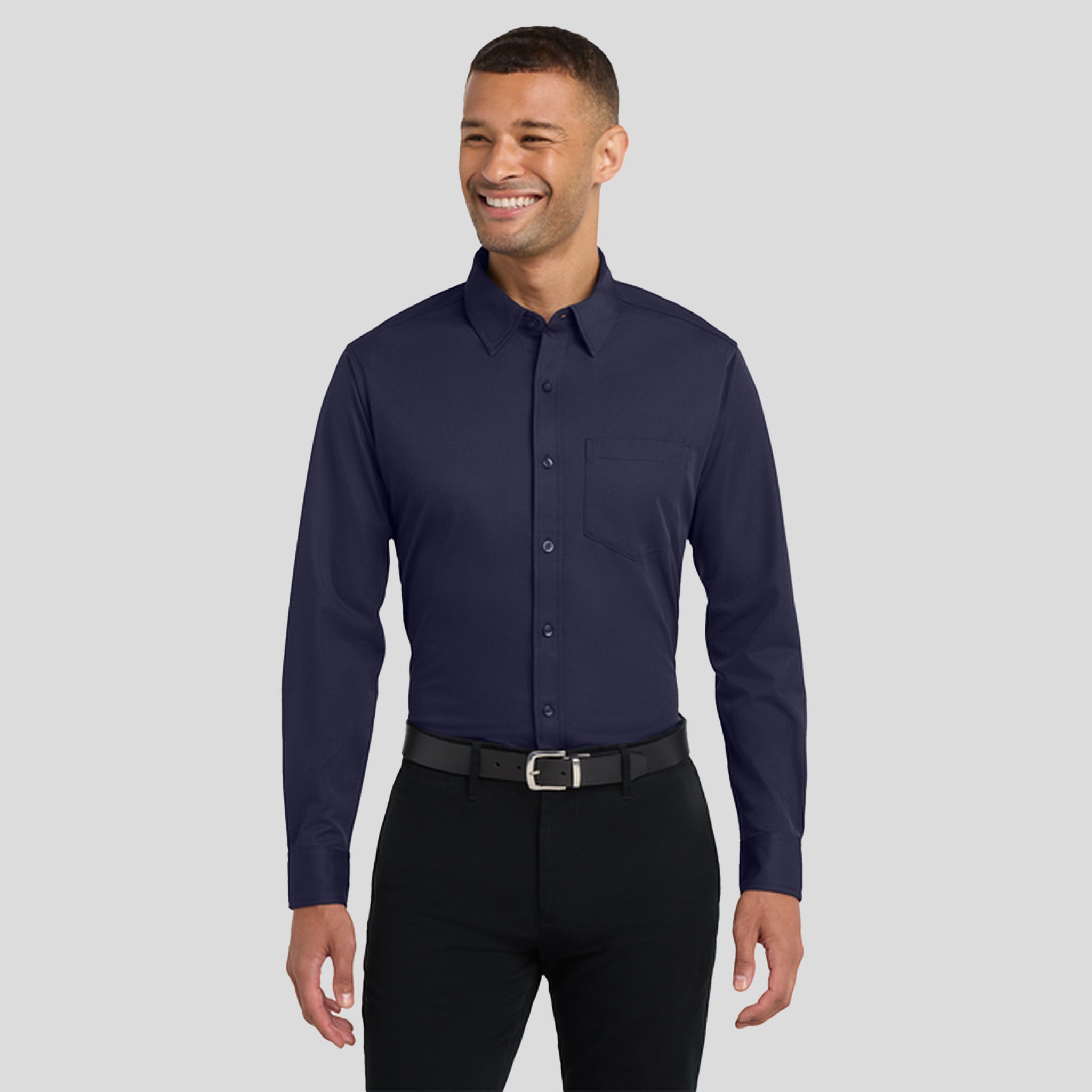 Dimension Knit Dress Shirt | Dark Navy