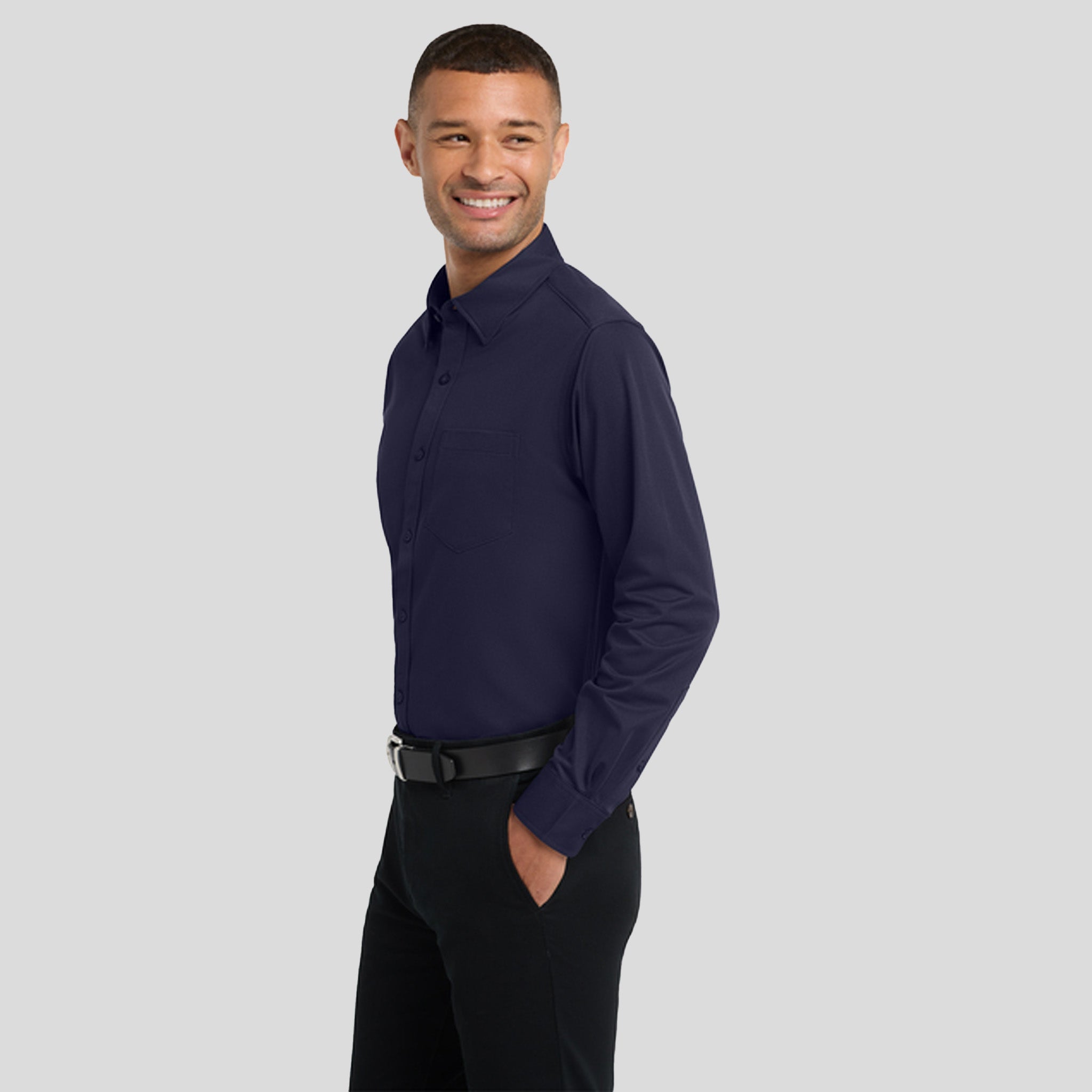Dimension Knit Dress Shirt | Dark Navy