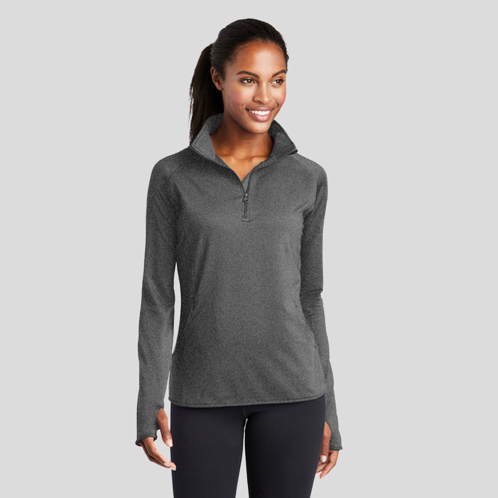 Women's Sport-Wickยฎ Stretch 1/4-Zip Pullover | Charcoal Grey Heather