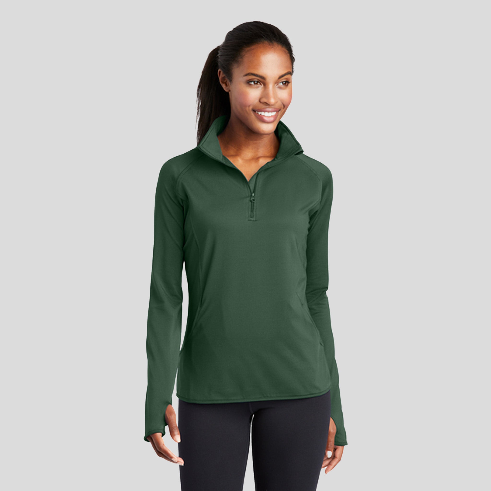 Women's Sport-Wickยฎ Stretch 1/4-Zip Pullover | Forest Green