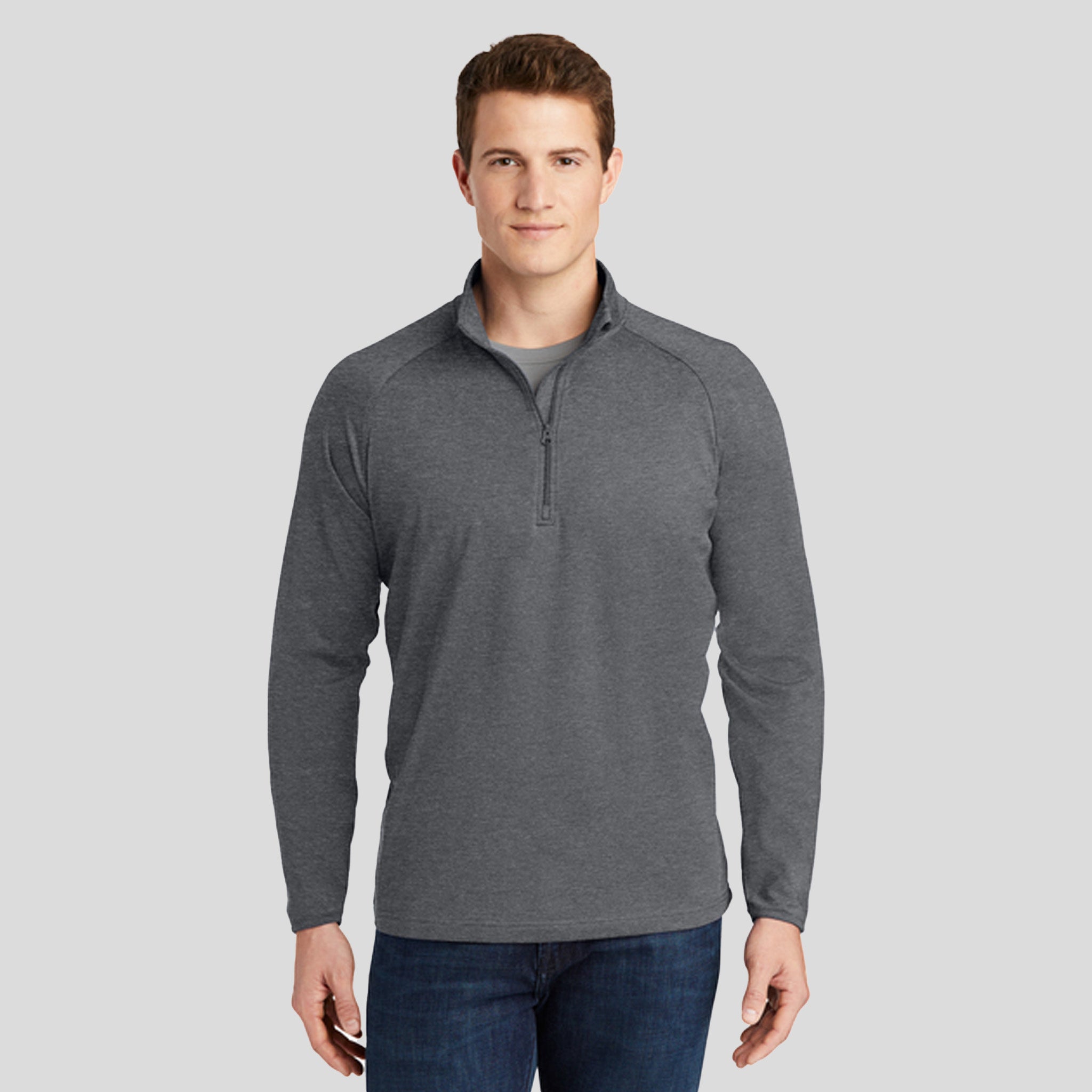 Sport-Wickยฎ Stretch 1/4-Zip Pullover | Charcoal Grey Heather