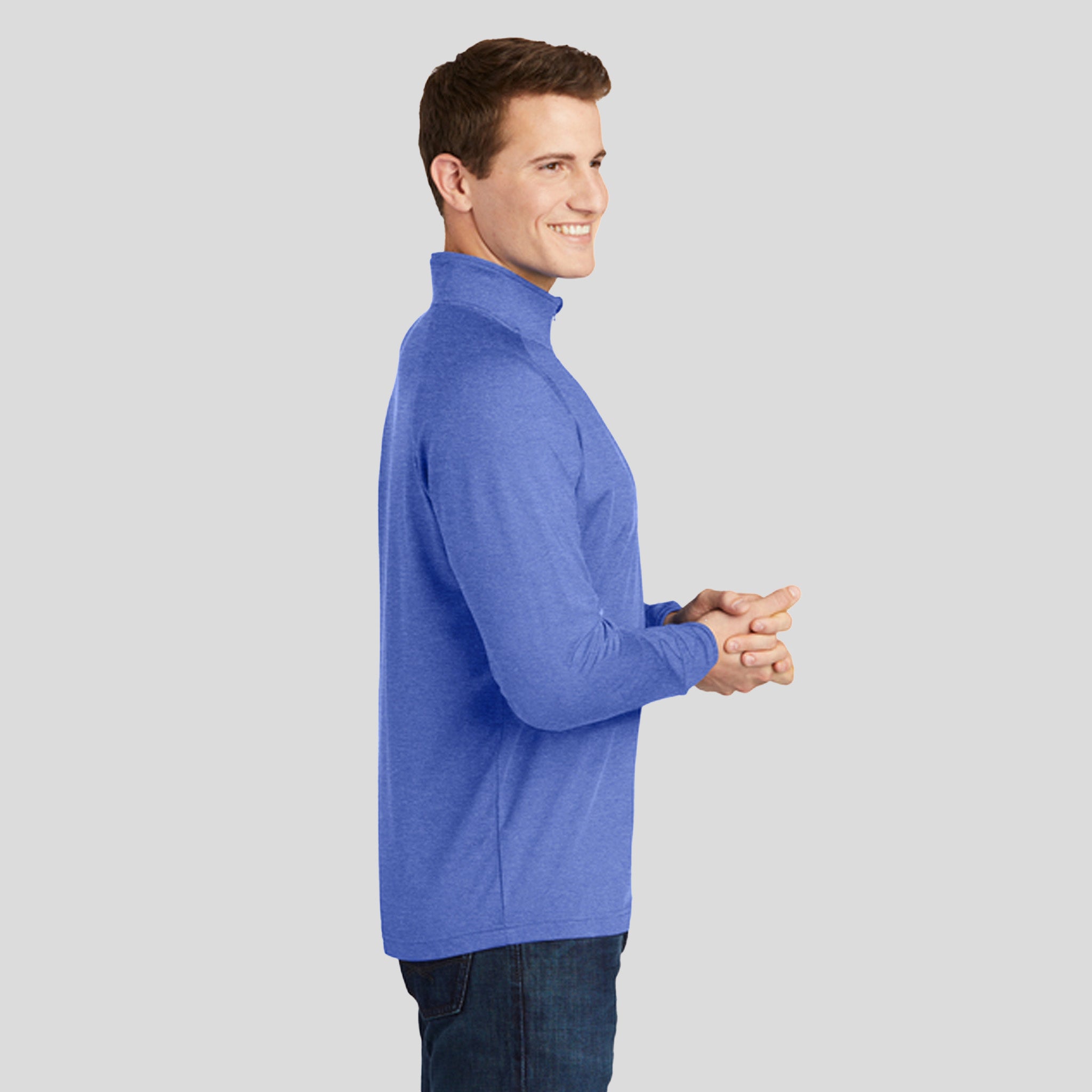 Sport-Wickยฎ Stretch 1/4-Zip Pullover | True Royal Heather