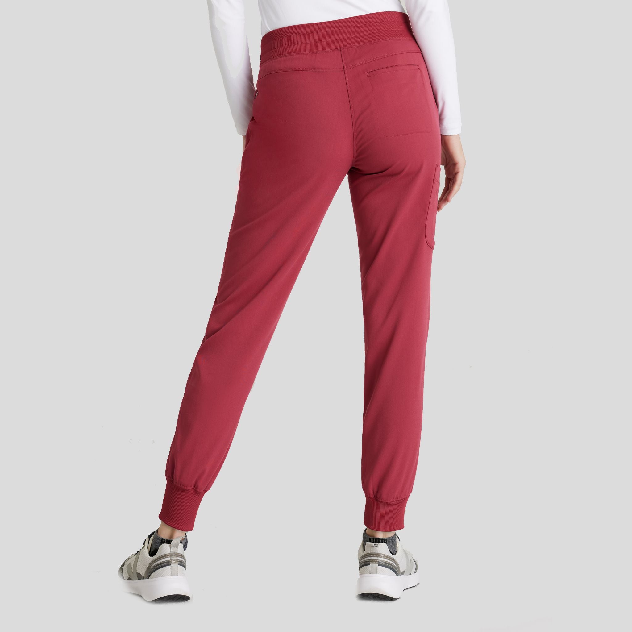 Eden 5-Pocket Mid-Rise Jogger Scrub Pant  | Maple Red