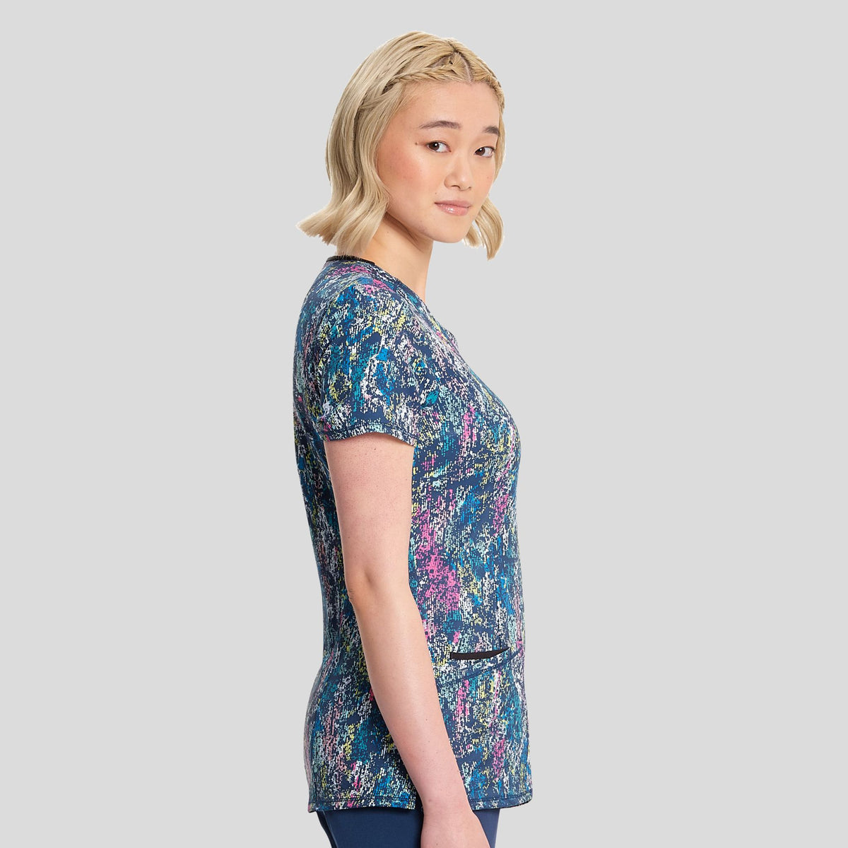 Colorful Distress Print Top