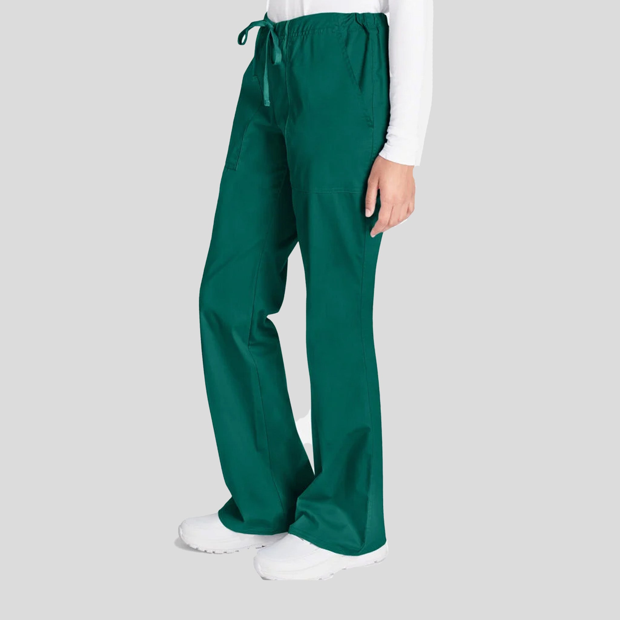 Flare Leg Drawstring Scrub Pant | Hunter