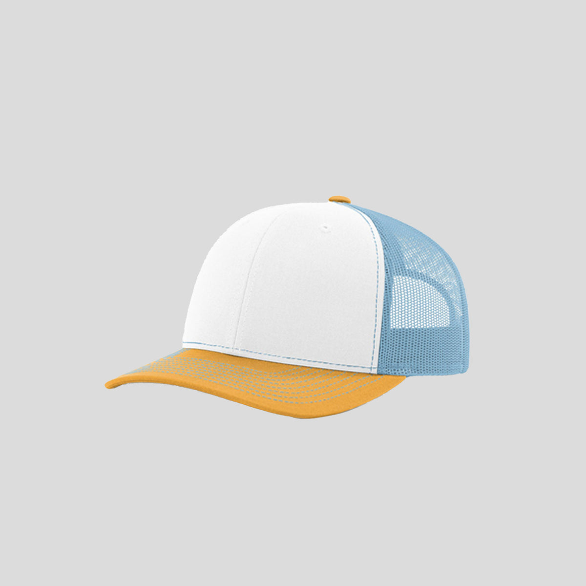 Richardson Trucker Cap | White/Columbia Blue/Yellow