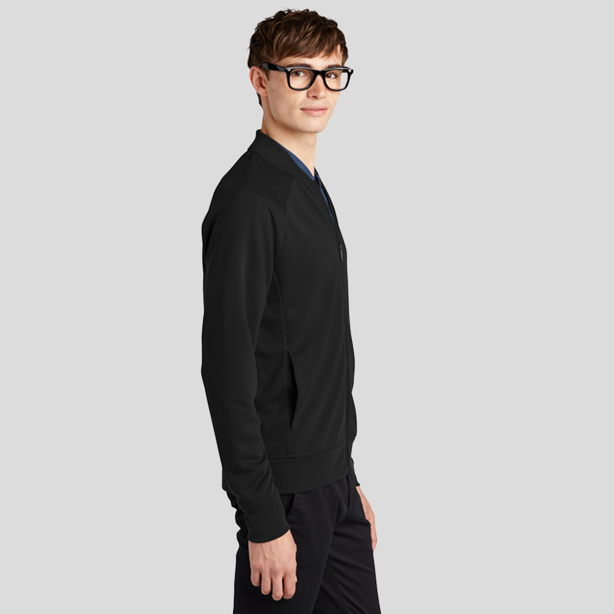 Double-Knit Bomber | Deep Black