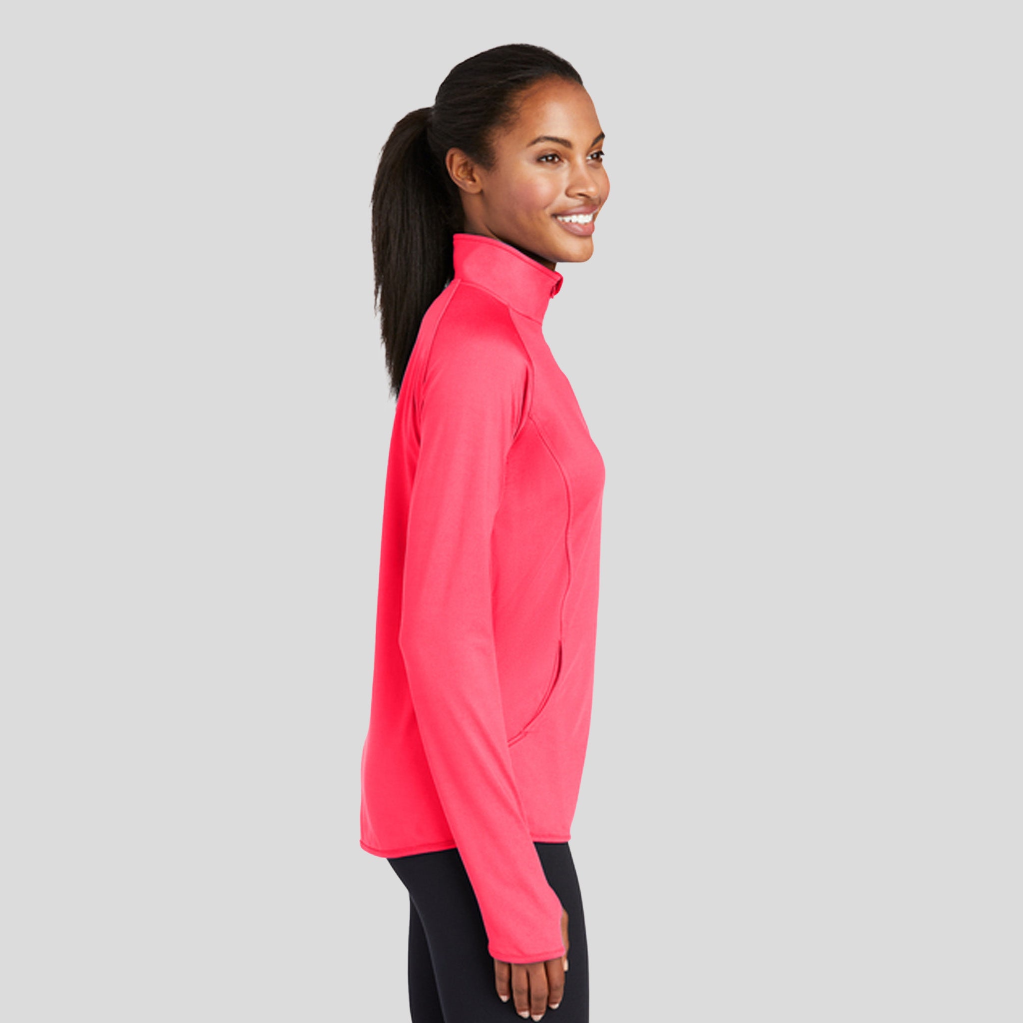 Women's Sport-Wick® Stretch 1/4-Zip Pullover | Hot Coral